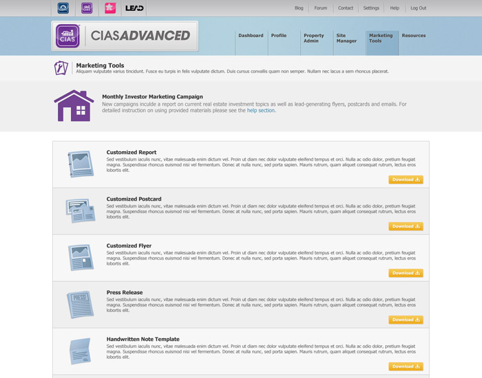 CIAS Advanced Web Interface and Sales Page