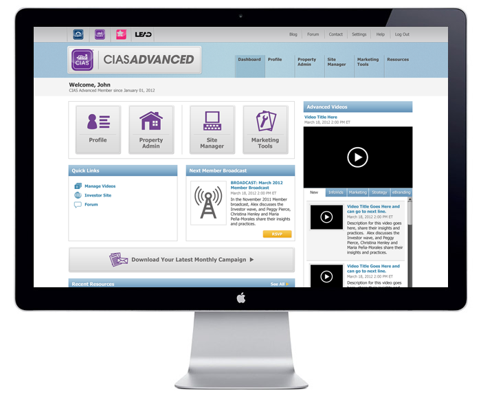 CIAS Advanced Web Interface and Sales Page