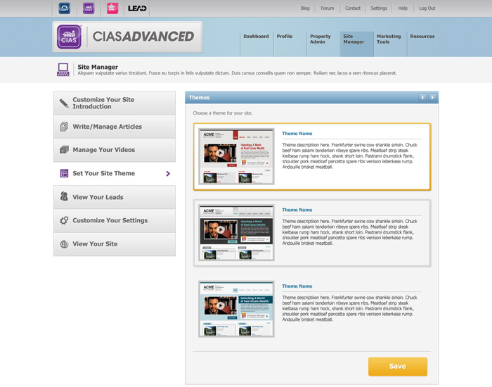 CIAS Advanced Web Interface and Sales Page